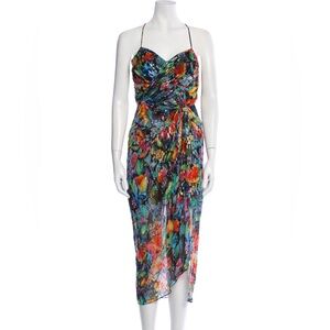 The Kooples Silk Floral Midi Dress